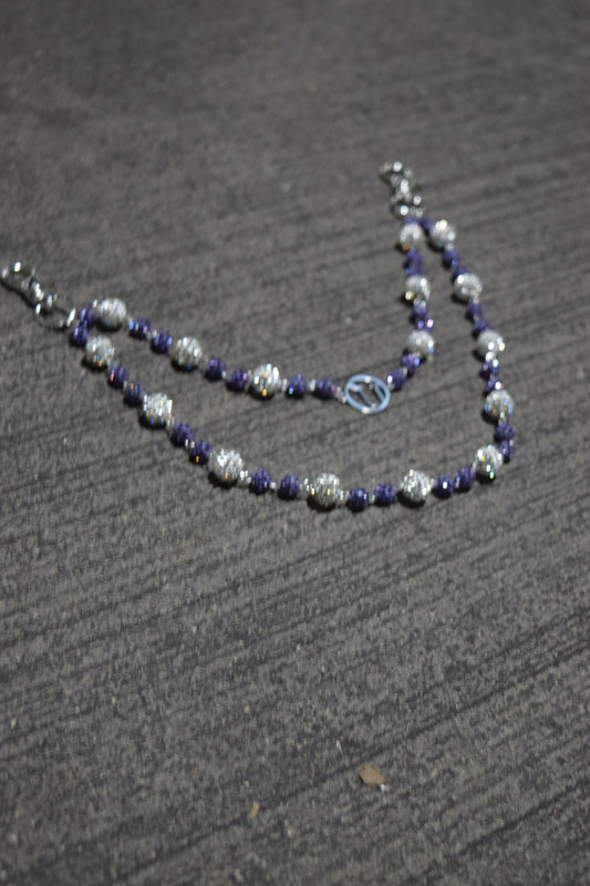 Crystal Beaded Wallet Chain – Purple