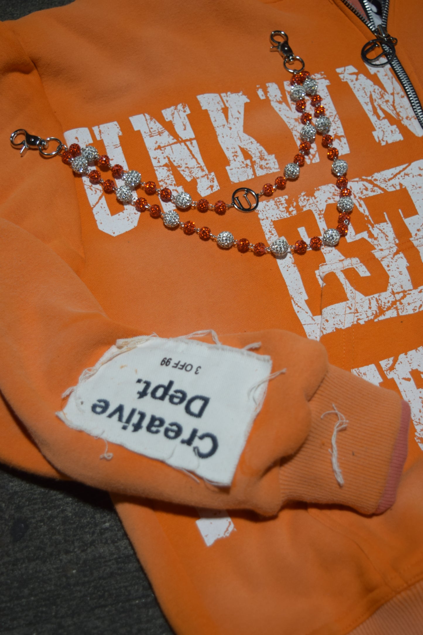 Crystal Beaded Wallet Chain – Orange